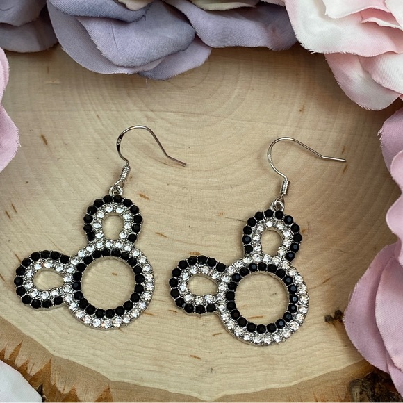 Crystal Mickey Mouse Dangle Earrings - Picture 8 of 16